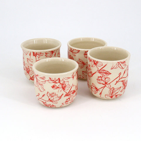 'Red Magnolia' Cup & Platter Set - Arts and Heritage St. Albert