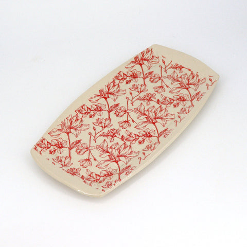 'Red Magnolia' Cup & Platter Set - Arts and Heritage St. Albert