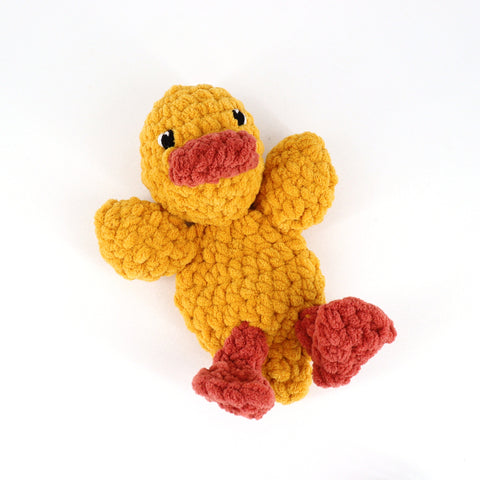 Crocheted Duck 'Snuggler' Yellow - Arts and Heritage St. Albert
