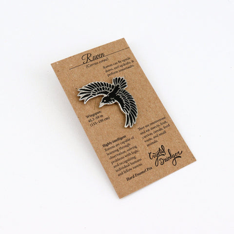 Gold Plated Enamel Bird Pins Raven - Arts and Heritage St. Albert