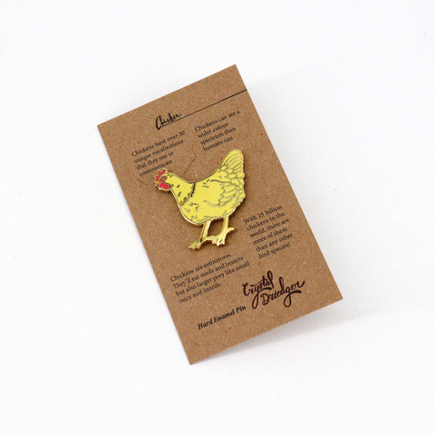 Gold Plated Enamel Bird Pins Yellow Chicken - Arts and Heritage St. Albert