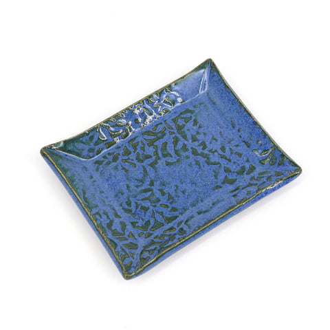 Medium Ceramic Soap Dish Blue Style 3 - Arts and Heritage St. Albert