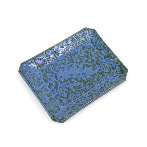 Medium Ceramic Soap Dish Blue Style 4 - Arts and Heritage St. Albert