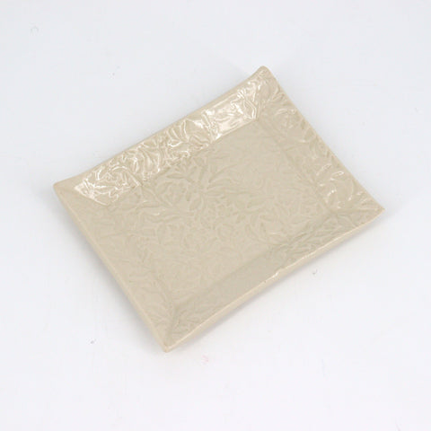 Medium Ceramic Soap Dish White Style 5 - Arts and Heritage St. Albert