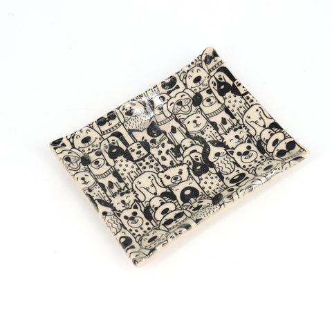 Medium Ceramic Soap Dish Dogs & Cats Style 7 - Arts and Heritage St. Albert