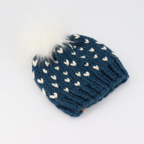 Hand Knit Toddler Toque Blue - Arts and Heritage St. Albert