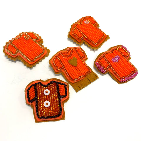 Beaded Orange Shirt Pin