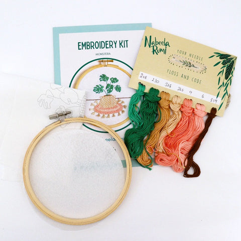 'Monstera' Embroidery Kit