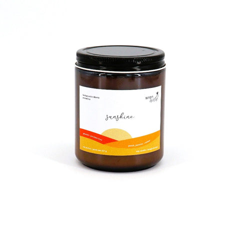 'Sunshine' Peach, Jasmine & Amber Hand Poured Soy Candle