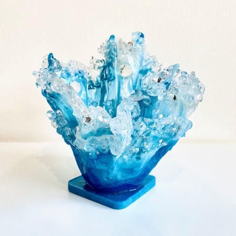 Wave Resin Sculpture Bowl