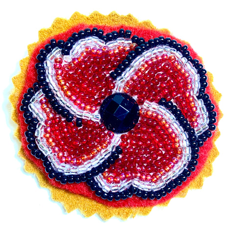 Beaded Poppy Pin