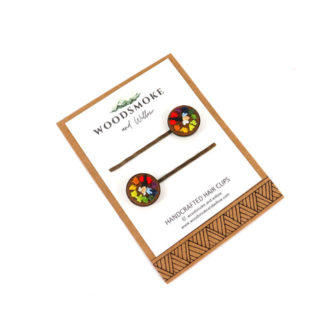 Set of 2 Artist Palette Hair Pins - Arts and Heritage St. Albert