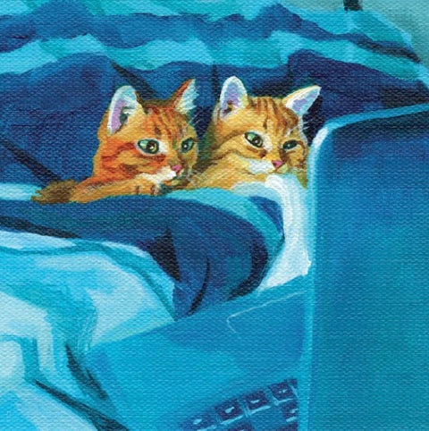 'Cats' Expressive Animal Portrait Art Cards by Robin Good Laptop Cats - Arts and Heritage St. Albert