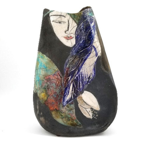'Moonstruck' Sculptural Raku Vessel
