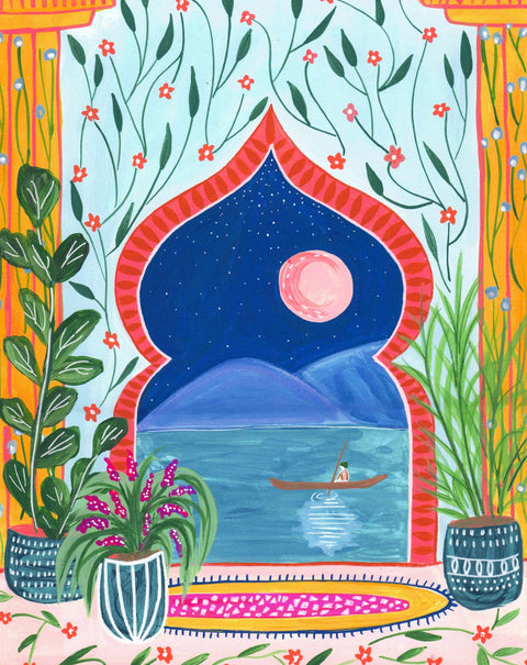 8 x 10 Art Prints by Nabeela Rumi Moroccan Lake - Arts and Heritage St. Albert