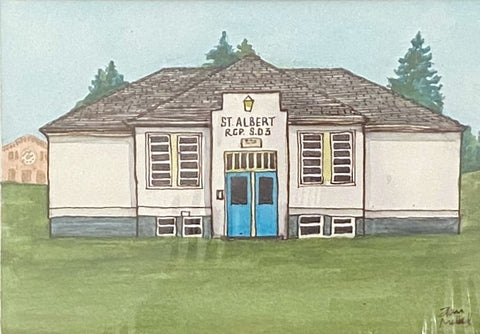 "Little White School" Original Watercolour