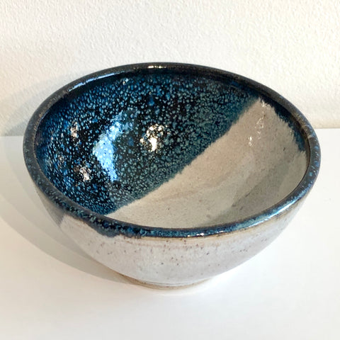 Cream & Blue Prep Bowl