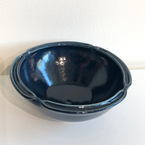 Blue Bowl with Pinched Rim
