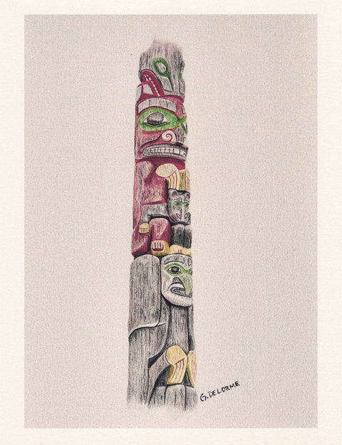 Totem Art Prints By Gerald Delorme Pole at Prince Rupert - Arts and Heritage St. Albert