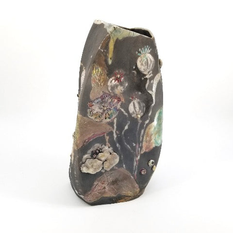 'Poppy' Sculptural Raku Vessel