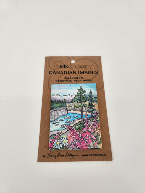 Silk Concepts Magnet Rocky Mountain Vistas Wildflowers - Arts and Heritage St. Albert