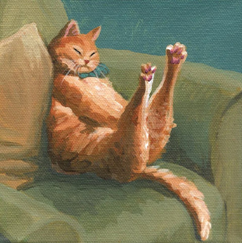'Cats' Expressive Animal Portrait Art Cards by Robin Good Stretchy Cat - Arts and Heritage St. Albert