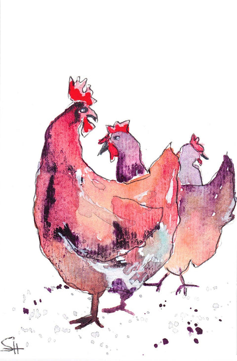'Bird Series' 4 x 6 Original Art Cards by Sabine Hahnel Style 12 - Arts and Heritage St. Albert