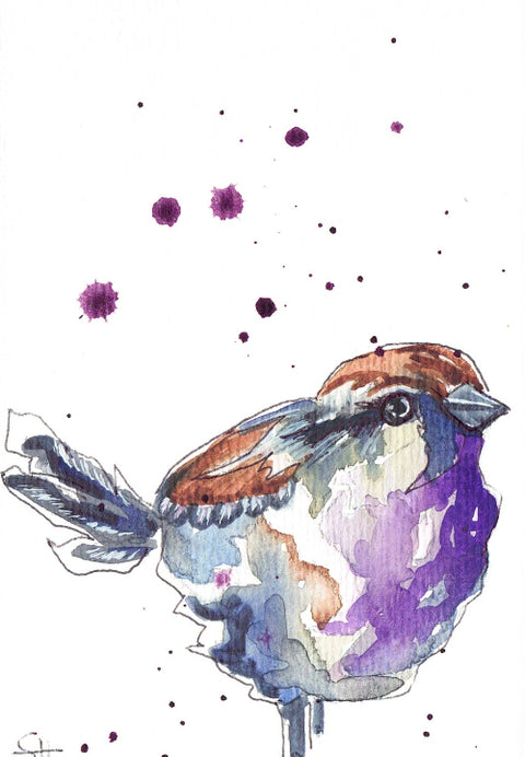 'Bird Series' 4 x 6 Original Art Cards by Sabine Hahnel Style 4 - Arts and Heritage St. Albert