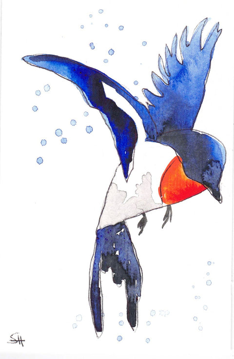 'Bird Series' 4 x 6 Original Art Cards by Sabine Hahnel Style 5 - Arts and Heritage St. Albert