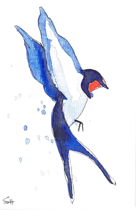 'Bird Series' 4 x 6 Original Art Cards by Sabine Hahnel Style 6 - Arts and Heritage St. Albert