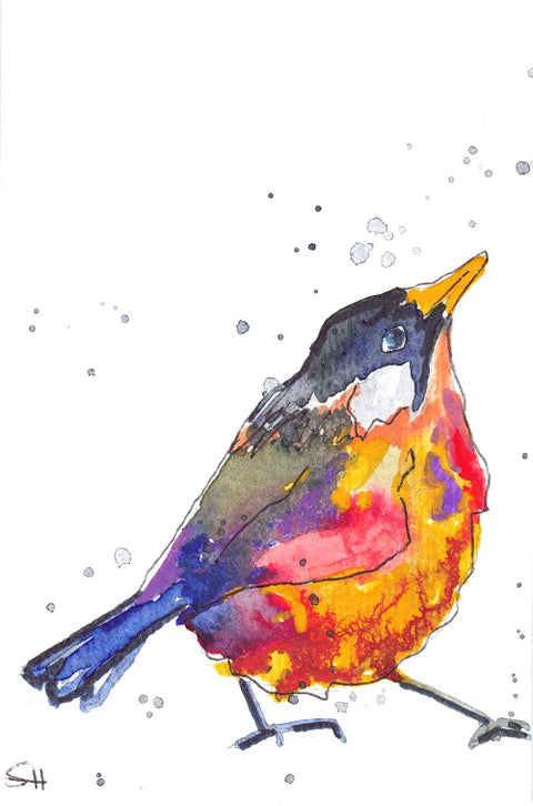 'Bird Series' 4 x 6 Original Art Cards by Sabine Hahnel Style 8 - Arts and Heritage St. Albert