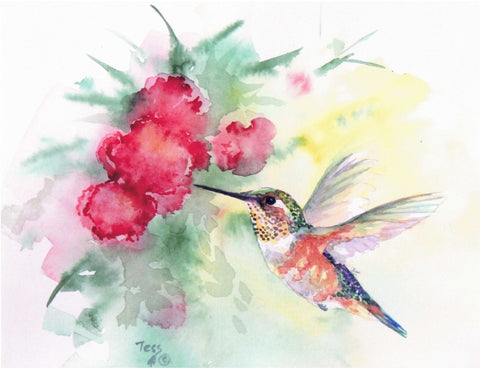 Birds and Butterflies Art Prints by Teresa Stieben Sweet Nectar, Rufous Hummingbird - Arts and Heritage St. Albert