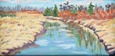 'The View From The Bridge' Original Painting by Luise Mendler-Johnson - Arts and Heritage St. Albert