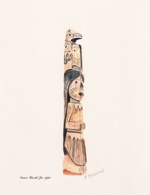 Totem Art Prints By Gerald Delorme North Oyster Elementary School, Ladysmith B.C, Carver Harold Joe - Arts and Heritage St. Albert