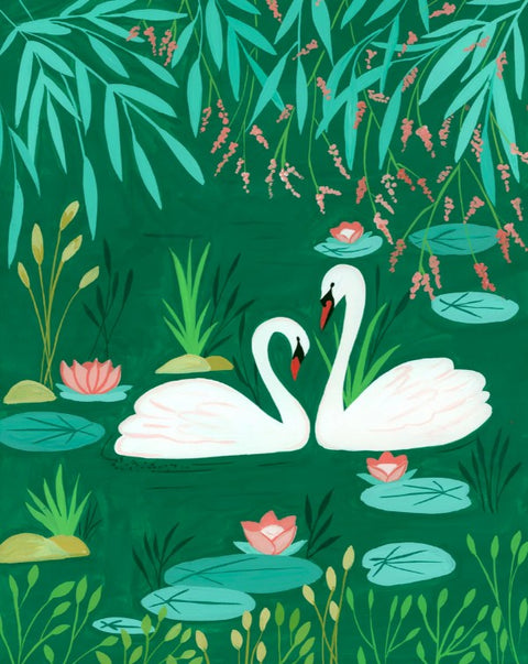 8 x 10 Art Prints by Nabeela Rumi Twin Swans in Green Pond - Arts and Heritage St. Albert
