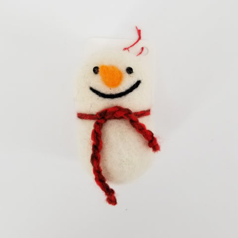 Felted Snowmen Ornaments Red Scarf - Arts and Heritage St. Albert