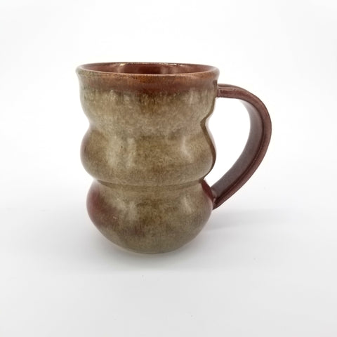 Bubble Mug Red Brown with Grey Side - Arts and Heritage St. Albert