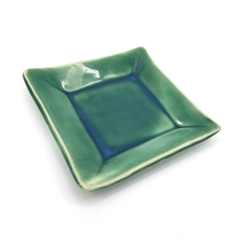 Square Sandwich Plates Turquoise - Arts and Heritage St. Albert