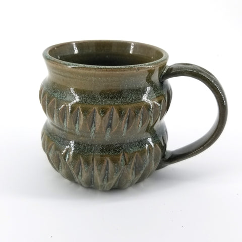 Handmade Mug with Carved Decoration