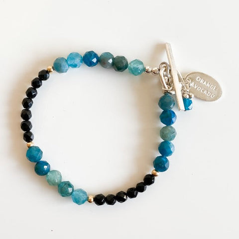 Apatite, Onyx, 14 Kt Gold Fill Bead Bracelet - Arts and Heritage St. Albert