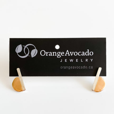Demi-Luna Bronze/Silver Studs - Arts and Heritage St. Albert
