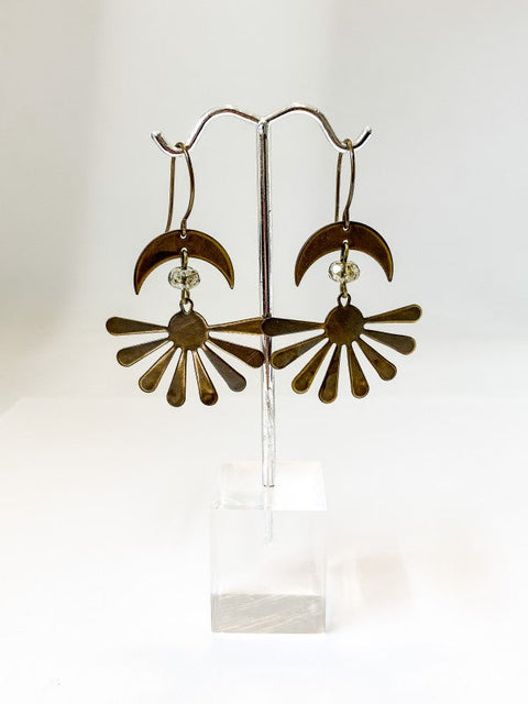 Solstice Moon, Glass Bead & Sun Tangle Earrings - Arts and Heritage St. Albert