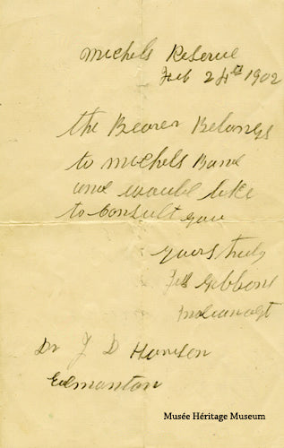 James Gibbons, Indian Agent - Arts and Heritage St. Albert
