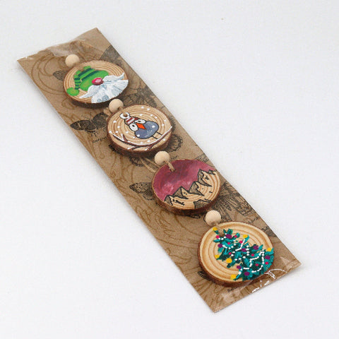 Hand Painted Wooden Christmas Ornaments Style 11 - Arts and Heritage St. Albert