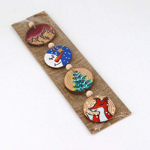 Hand Painted Wooden Christmas Ornaments Style 13 - Arts and Heritage St. Albert