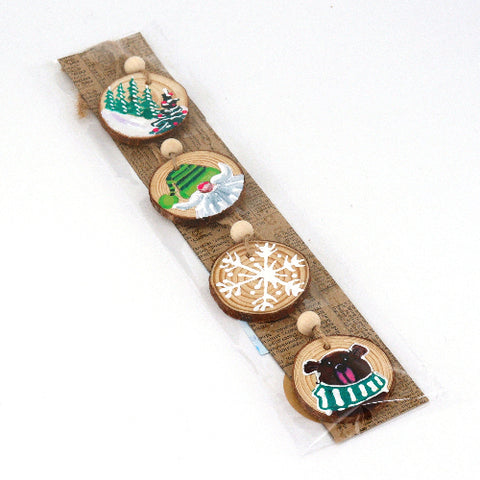 Hand Painted Wooden Christmas Ornaments Style 14 - Arts and Heritage St. Albert