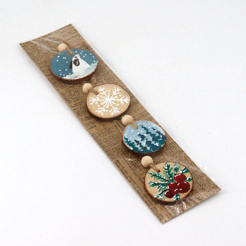 Hand Painted Wooden Christmas Ornaments Style 15 - Arts and Heritage St. Albert