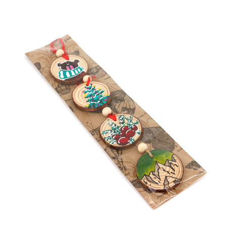 Hand Painted Wooden Christmas Ornaments Style 1 - Arts and Heritage St. Albert