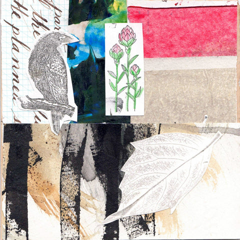 'Bird Series' Handmade Collage Card Style 1 - Arts and Heritage St. Albert