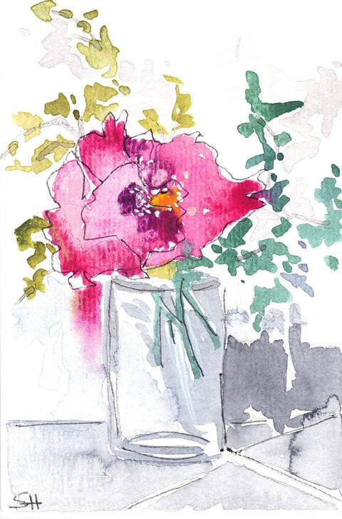 'Floral Series' 4 x 6 Original Art Cards by Sabine Hahnel